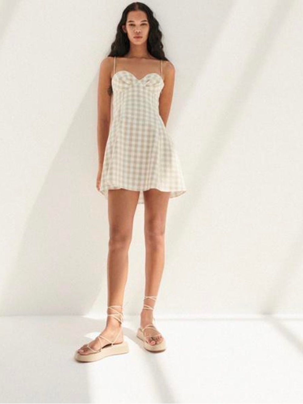 Zara Bustier Gingham Sweetheart Mini Dress